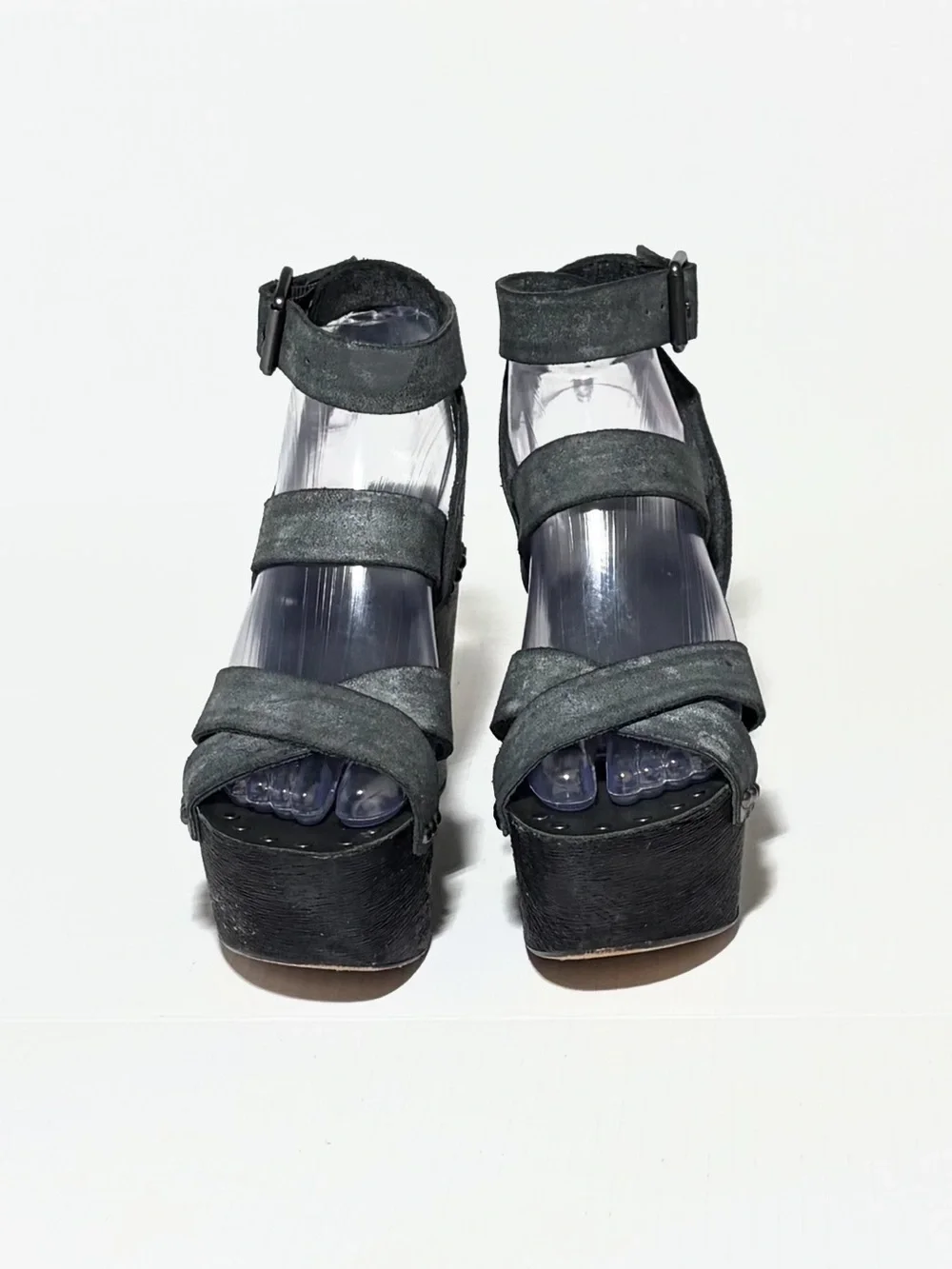 Studded Metallic Leather Platform Sandals